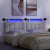 Pakabinamas lovos galvūgalis Su LED šviesa Balta Dirbtinė oda