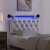 Pakabinamas lovos galvūgalis Su LED šviesa Kreminė Aksomas