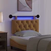 Pakabinamas lovos galvūgalis Su LED šviesa Ruda Aksomas