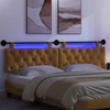 Pakabinamas lovos galvūgalis Su LED šviesa Ruda Aksomas