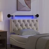 Pakabinamas lovos galvūgalis Su LED šviesa Kreminė Audinys