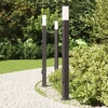 Pakabinamas šviestuvas Apšvietimo stulpeliai su jutikliu ir lizdu, 3 vnt., 110 cm, juodi, IP44