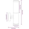 Sieninis šviestuvas Lauko sieninė lemputė 2 pcs Juoda 15 x 7,5 x 33 cm