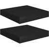 Pakabinamos lentynos, 2vnt., juodos, 23x23,5x3,8cm, MDF