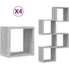 Sieninės lentynos 4 pcs Pilkas Sonoma 26 x 15 x 26 cm