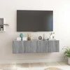 TV staliukas TV spintelių komplektas 2 pcs Pilka Apdirbta mediena
