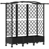 Pakeltas lovas su trelėmis ir stogu Juoda 163 x 40 x 129 cm PP