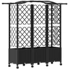 Pakeltas lovas su trelėmis ir stogu Juoda 163 x 40 x 144 cm PP