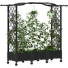 Pakeltas lovas su trelėmis ir stogu Juoda 169 x 40 x 129 cm PP