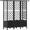 Pakeltas lovas su trelėmis ir stogu Juoda 163,5 x 40 x 142 cm