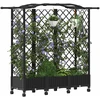 Pakeltas lovas su trelėmis ir stogu Juoda 163 x 40 x 129 cm PP