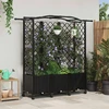 Pakeltas lovas su trelėmis ir stogu Juoda 163 x 40 x 144 cm PP