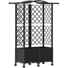 Pakeltas lovas su trelėmis ir stogu Juoda 122 x 40 x 144 cm PP