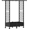 Pakeltas lovas su trelėmis ir stogu Juoda 122,5 x 40 x 127 cm