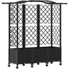 Pakeltas lovas su trelėmis ir stogu Juoda 163 x 40 x 144 cm PP