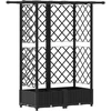 Pakeltas lovas su trelėmis ir stogu Juoda 124 x 40 x 121 cm PP