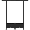 Pakeltas lovas su trelėmis ir stogu Juoda 122,5 x 40 x 127 cm