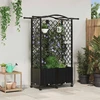 Pakeltas lovas su trelėmis ir stogu Juoda 122 x 40 x 144 cm PP