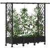 Pakeltas lovas su trelėmis ir stogu Juoda 164 x 40 x 127 cm PP