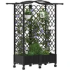 Pakeltas lovas su trelėmis ir stogu Juoda 124 x 40 x 129 cm PP