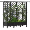 Pakeltas lovas su trelėmis ir stogu Juoda 164 x 40 x 127 cm PP