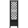 Pakeltas lovas su trelėmis ir stogu Juoda 203 x 40 x 127 cm PP