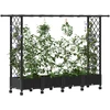 Pakeltas lovas su trelėmis ir stogu Juoda 203 x 40 x 127 cm PP