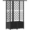 Pakeltas lovas su trelėmis ir stogu Juoda 124 x 40 x 136 cm PP