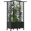 Pakeltas lovas su trelėmis ir stogu Juoda 122 x 40 x 144 cm PP
