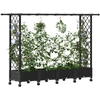 Pakeltas lovas su trelėmis ir stogu Juoda 203 x 40 x 127 cm PP