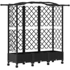 Pakeltas lovas su trelėmis ir stogu Juoda 163 x 40 x 129 cm PP