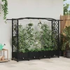 Pakeltas lovas su trelėmis ir stogu Juoda 207 x 40 x 129 cm PP