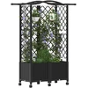 Pakeltas lovas su trelėmis ir stogu Juoda 122 x 40 x 144 cm PP