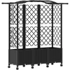 Pakeltas lovas su trelėmis ir stogu Juoda 163 x 40 x 144 cm PP