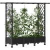 Pakeltas lovas su trelėmis ir stogu Juoda 164 x 40 x 127 cm PP