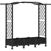 Pakeltas lovas su trelėmis ir stogu Juoda 169 x 40 x 129 cm PP