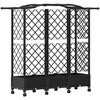 Pakeltas lovas su trelėmis ir stogu Juoda 163 x 40 x 129 cm PP