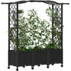Pakeltas lovas su trelėmis ir stogu Juoda 164 x 40 x 144 cm PP
