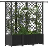 Pakeltas lovas su trelėmis ir stogu Juoda 163,5 x 40 x 136 cm