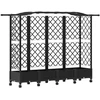 Pakeltas lovas su trelėmis ir stogu Juoda 203,5 x 40 x 129 cm
