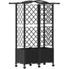 Pakeltas lovas su trelėmis ir stogu Juoda 122 x 40 x 144 cm PP