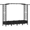 Pakeltas lovas su trelėmis ir stogu Juoda 207 x 40 x 129 cm PP