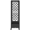 Pakeltas lovas su trelėmis ir stogu Juoda 207 x 40 x 129 cm PP