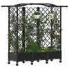 Pakeltas lovas su trelėmis ir stogu Juoda 163 x 40 x 129 cm PP