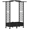 Pakeltas lovas su trelėmis ir stogu Juoda 124 x 40 x 129 cm PP