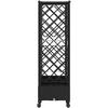 Pakeltas lovas su trelėmis ir stogu Juoda 202,5 x 40 x 127 cm
