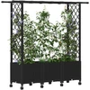 Pakeltas lovas su trelėmis ir stogu Juoda 162,5 x 40 x 142 cm