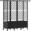Pakeltas lovas su trelėmis ir stogu Juoda 163,5 x 40 x 142 cm