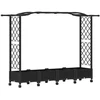 Pakeltas lovas su trelėmis ir stogu Juoda 207 x 40 x 129 cm PP