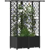 Pakeltas lovas su trelėmis ir stogu Juoda 124 x 40 x 136 cm PP